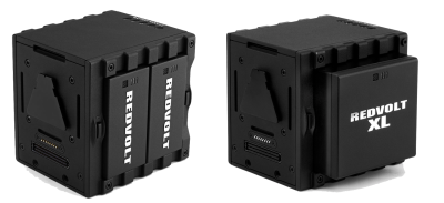Pro Battery Module (Quad) with REDVOLTs (Left) and REDVOLT XL (Right)